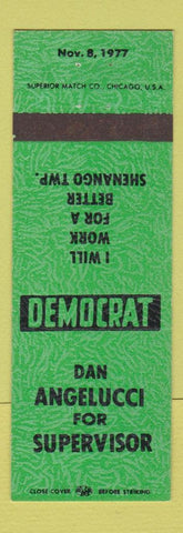 Matchbook Cover - Dan Angelucci for Supervisor Shenango Township PA 1977