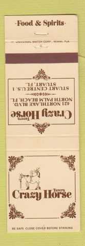 Matchbook Cover - Crazy Horse Tavern Stuart FL