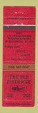 Matchbook Cover - The Old Firehouse Saratoga Springs NY