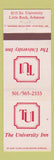 Matchbook Cover - University Inn Little Rock AR