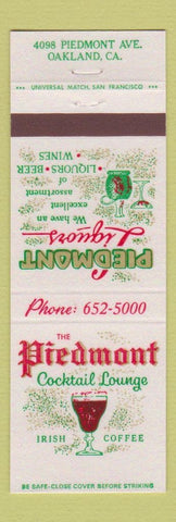 Matchbook Cover - Piedmont Cocktail Lounge Oakland CA