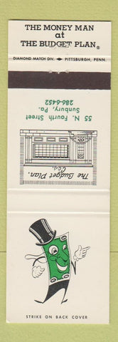 Matchbook Cover - Budget Plan Bank Sunbury PA