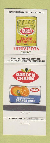 Matchbook Cover - Garden Charm Orange Juice Canned Vegetables