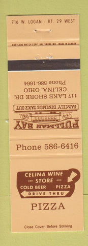 Matchbook Cover - Pullman Bay Restaurant Pizza Celina OH