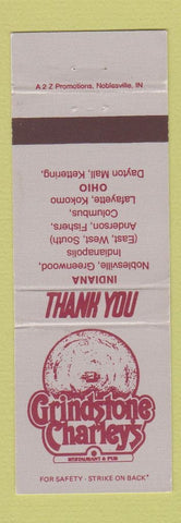 Matchbook Cover - Grindstone Charley's Noblesville Indianapolis Columbus IN