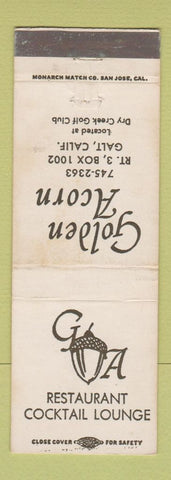 Matchbook Cover - Golden Acorn Restaurant Galt CA WEAR