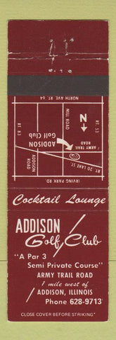 Matchbook Cover - Addison Golf Club IL