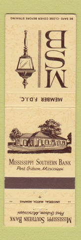 Matchbook Cover - Mississippi Southern Bank Port Gibson MS