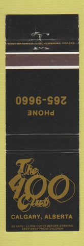 Matchbook Cover - 400 Club Calgary AB