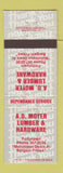 Matchbook Cover - AD Moyer Lumber Hardware Pottstown PA?