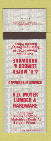 Matchbook Cover - AD Moyer Lumber Hardware Pottstown PA?