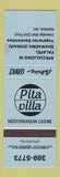 Matchbook Cover - Pita Villa Mediterranean Restaurant Hamilton ON BLUE