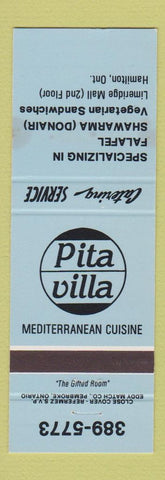 Matchbook Cover - Pita Villa Mediterranean Restaurant Hamilton ON BLUE