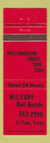 Matchbook Cover - Military Bail Bonds El Paso TX