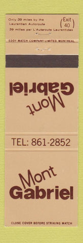 Matchbook Cover - Mont Gabriel QC