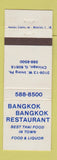 Matchbook Cover - Bangkok Bangkok Restaurant Chicago IL