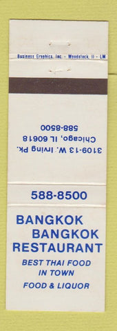 Matchbook Cover - Bangkok Bangkok Restaurant Chicago IL