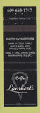 Matchbook Cover - Caffe Lamberti Cherry Hill NJ WEAR