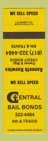 Matchbook Cover - Central Bail Bonds Wichita Falls TX