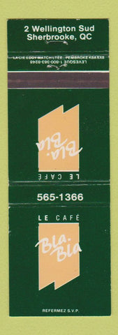 Matchbook Cover - Le Cafe Bla Bla Sherbrooke QC