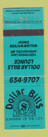 Matchbook Cover - Dollar Bills Lounge Jefferson City MO TEAL