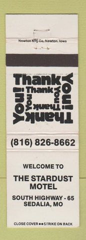 Matchbook Cover - Stardust Motel Sedalia MO