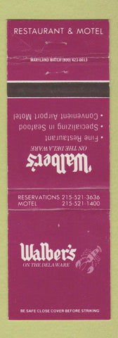 Matchbook Cover - Walber's Restaurant Motel  WEAR