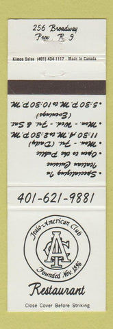Matchbook Cover - Italo American Cafe Restaurant Providence RI