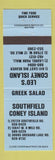 Matchbook Cover - Southfield Coney Island MI Leo's BLUE