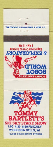 Matchbook Cover - Tommy Bartlett's Robot World Ski Show Wisconsin Dells WI