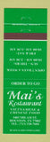 Matchbook Cover - Mai's Restaurant Vietnamese Houston TX