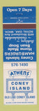 Matchbook Cover - Athens Coney Island Hamburgers Royal Oak MI