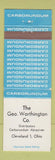 Matchbook Cover - Geo Washington Carborundum Cleveland OH Abrasives