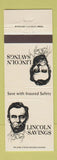Matchbook Cover - Lincoln Savings Los Angeles CA Abraham