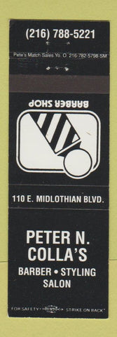 Matchbook Cover - Peter N Colla's Barber Shop