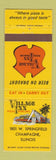 Matchbook Cover - Village Inn Pizza Parlors Champagne IL Champaign