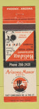 Matchbook Cover - Arizona Manor Hotel Phoenix AZ