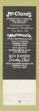 Matchbook Cover - McClure's Restaurant Santa Ana CA