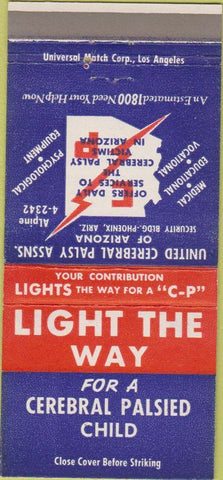 Matchbook Cover - Cerebral Palsy Treatment Phoenix AZ 30 Strike