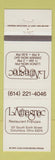 Matchbook Cover - L'Armagnac Restaurant French Columbus OH
