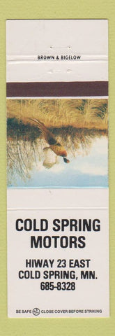 Matchbook Cover - Cold Spring Motors Cold Spring MN