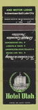 Matchbook Cover - Hotel Utah Salt Lake City UT WEAR