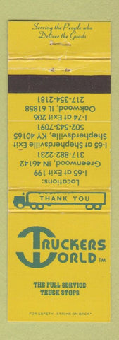 Matchbook Cover - Truckers World Truck Stop Greenwood IN Oakwood IL