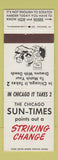 Matchbook Cover - Chicago Sun Times Newspaper IL