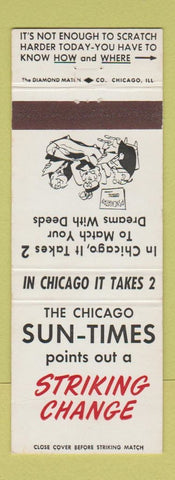 Matchbook Cover - Chicago Sun Times Newspaper IL