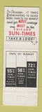 Matchbook Cover - Chicago Sun Times Newspaper IL