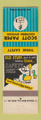 Matchbook Cover - Scott Paper Safety Southern Division Mobile? AL?