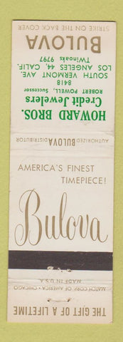Matchbook Cover - Bulova Watches Howard Bros Los Angeles CA WEAR