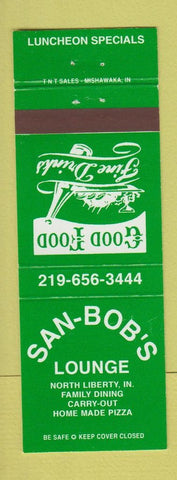 Matchbook Cover - San Bob's Lounge North Liberty IN