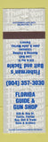 Matchbook Cover - Florida Guide & Gun Shop Eustis FL fishing